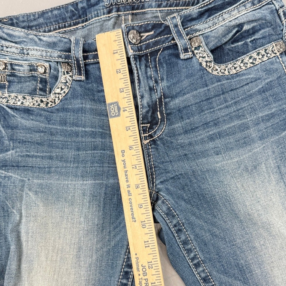 Miss Me Chloe Boot Jeans Womens 29 Medium Wash Sequin Embroidered M3273B MS59 - Picture 10 of 14